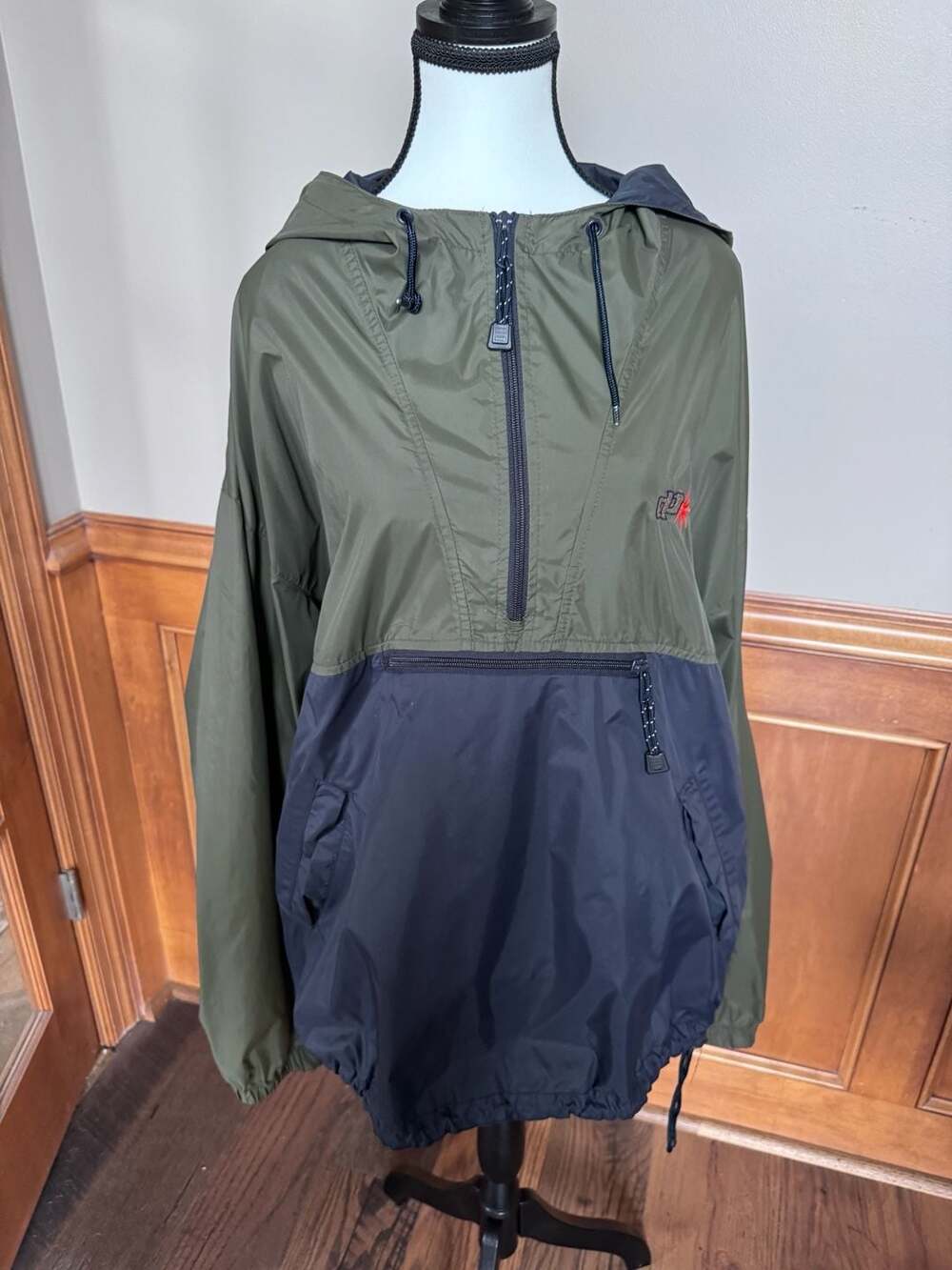 Swingster Anorak Windbreaker Size XL Green Black